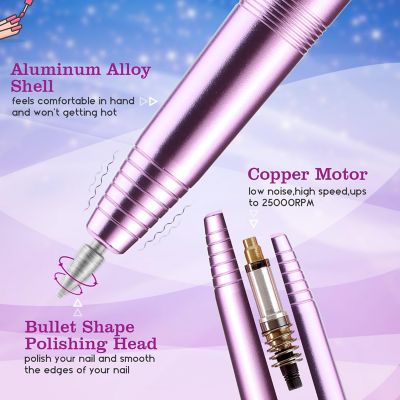Electric Nail Drill Kit Nail File Brush Image 2