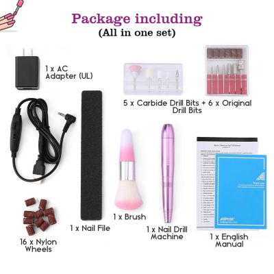 Electric Nail Drill Kit Nail File Brush Image 3