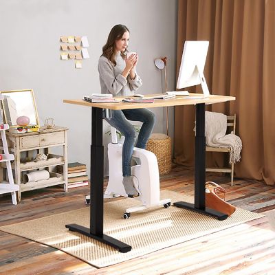 Electric Stand Up Desk Frame Single Motor Height Adjustable w/ Controller Black Image 1