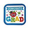 Elementary Graduation Party Congrats Grad Square Paper Dinner Plates - 8 Ct. Image 1