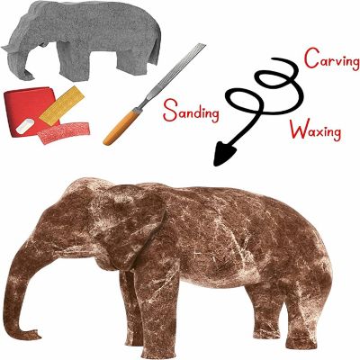 Elephant Soapstone Carving Kit and Whittling, Carve Your Own Sculpture Image 1