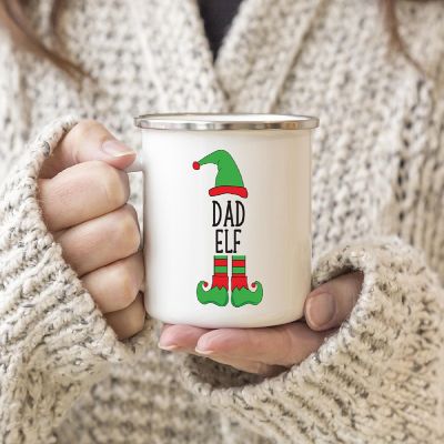 Elf Dad Stainless Steel Campfire Mug Image 1