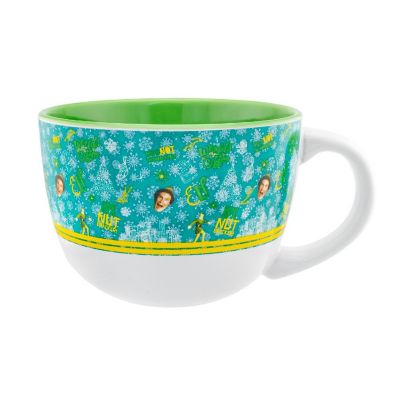 Elf Tossed Pattern Ceramic Soup Mug  Holds 20 Ounces Image 1