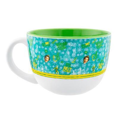 Elf Tossed Pattern Ceramic Soup Mug  Holds 20 Ounces Image 2