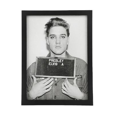Elvis Mugshot 12" x 16" Black Wall Frame Image 1