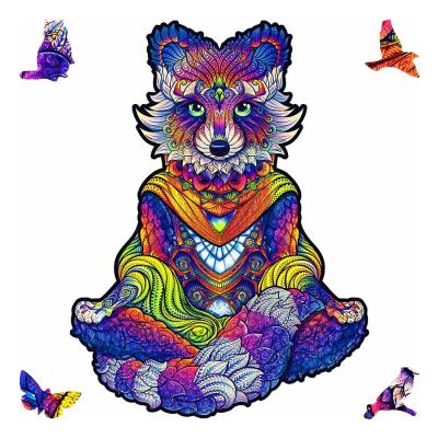 Emanating Raccoon 196 Piece Shaped Wooden Jigsaw Puzzle Image 1