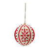 Embroidered Wool Ball Ornament (Set Of 4) 4"D Wool Image 1
