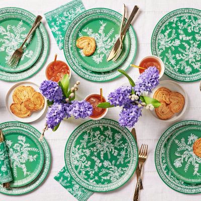 Emerald Toile Small Plates -10/Pack - 10 Pieces Image 1