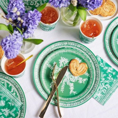Emerald Toile Small Plates -10/Pack - 10 Pieces Image 3