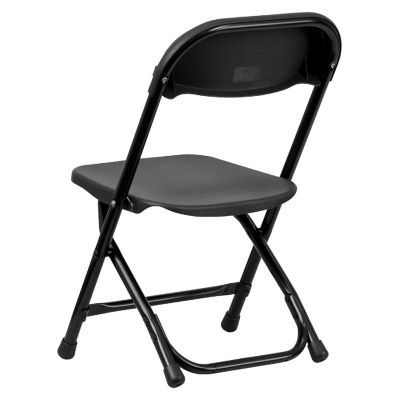 Emma + Oliver 10 Pack Kids Black Plastic Folding Chair Image 3