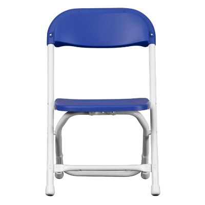 Emma + Oliver 10 Pack Kids Blue Plastic Folding Chair Image 2