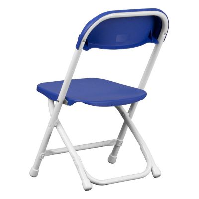 Emma + Oliver 10 Pack Kids Blue Plastic Folding Chair Image 3