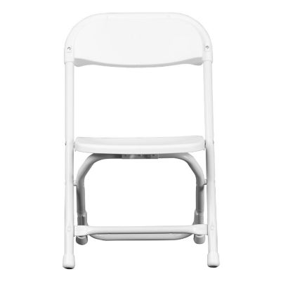 Emma + Oliver 10 Pack Kids White Plastic Folding Chair Image 2