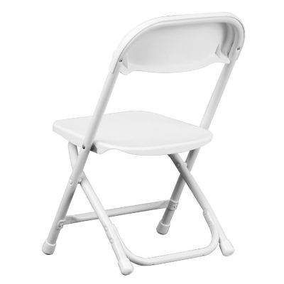 Emma + Oliver 10 Pack Kids White Plastic Folding Chair Image 3