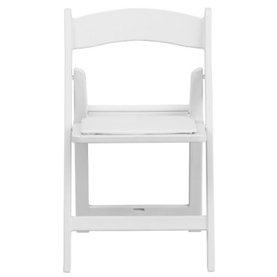 Emma + Oliver 10 Pack Kids White Resin Folding Event Party Chair with Vinyl Padded Seat Image 3