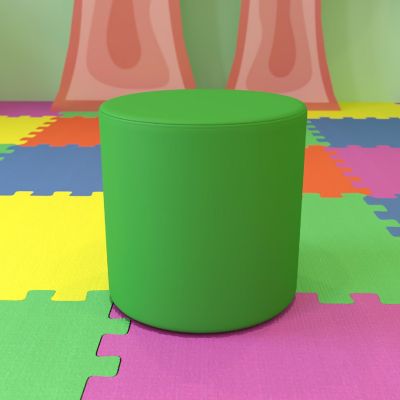 Emma + Oliver 18"H Soft Seating Flexible Circle for Classrooms and Common Spaces - Green Image 1