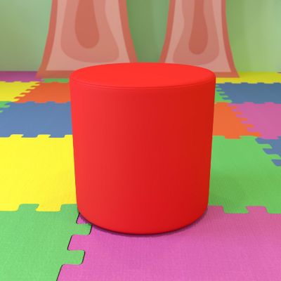 Emma + Oliver 18"H Soft Seating Flexible Circle for Classrooms and Common Spaces - Red Image 1