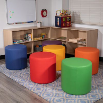 Emma + Oliver 18"H Soft Seating Flexible Circle for Classrooms and Common Spaces - Red Image 2