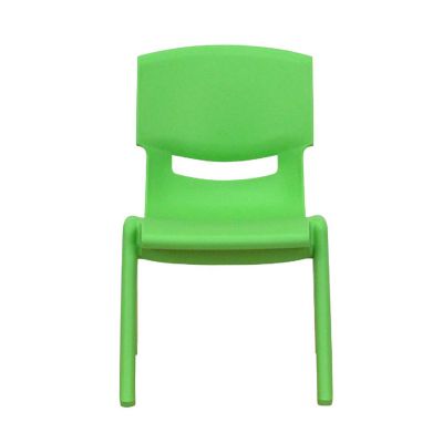 Emma + Oliver 2 Pack Green Plastic Stackable School Chair with 10.5"H Seat, Preschool Chair Image 3