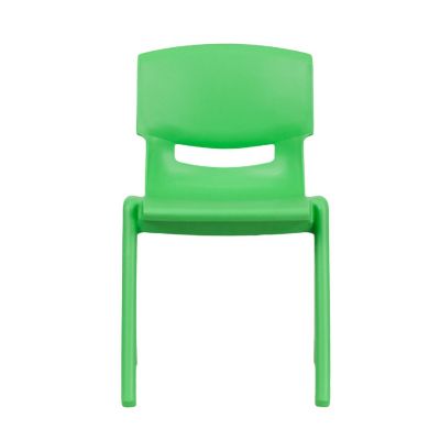 Emma + Oliver 2 Pack Green Plastic Stackable School Chair with 13.25"H Seat, K-2 School Chair Image 3