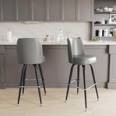 Emma + Oliver 2PK Gray Bucket Seat Stool Image 1