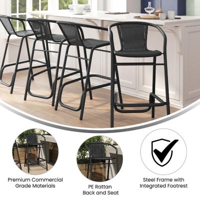 Emma + Oliver 4 Pack Black Barstool Image 3