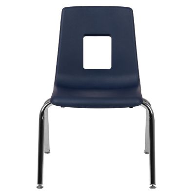 Emma + Oliver 4-pack Navy Student Stack School Chair - 16-inch Image 2