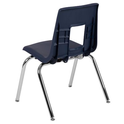 Emma + Oliver 4-pack Navy Student Stack School Chair - 16-inch Image 3