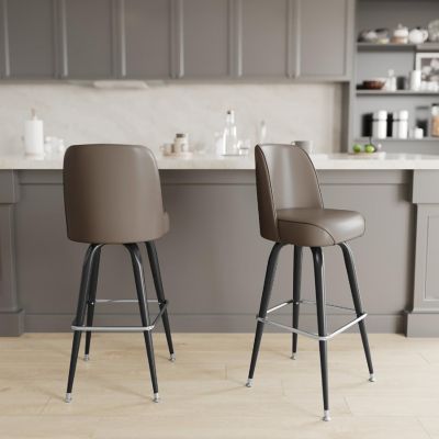 Emma + Oliver Beige Bucket Seat Stool Image 2