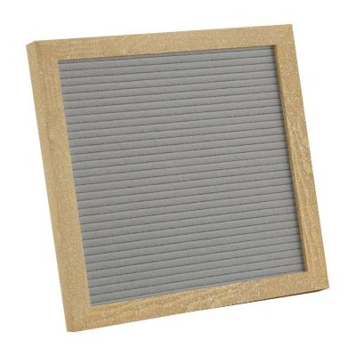 Emma + Oliver Bette Weathered Wood 10"x10" and Gray Felt Letter Board Set with 389 Letters Including Numbers, Symbols, Icons and a Canvas Carrying Case Image 1