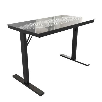 Emma + Oliver Black LED Gaming Desk Image 1