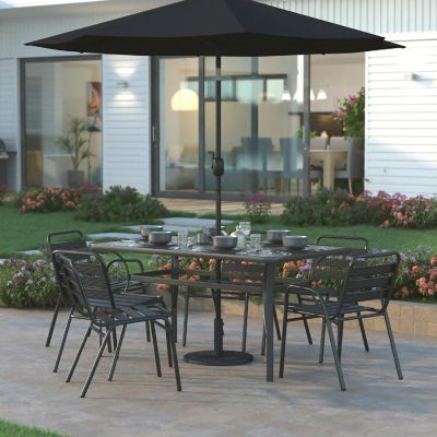 Emma + Oliver Black Patio Umbrella Base Image 2