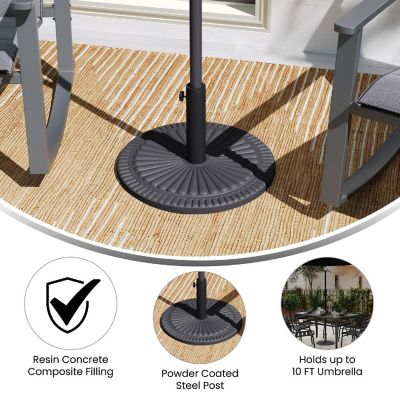 Emma + Oliver Black Patio Umbrella Base Image 3