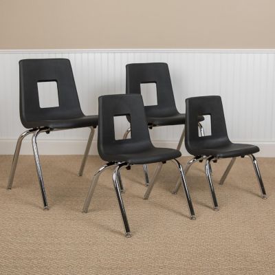 Emma + Oliver Black Student Stack School Chair - 12-inch Image 1