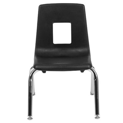 Emma + Oliver Black Student Stack School Chair - 12-inch Image 3