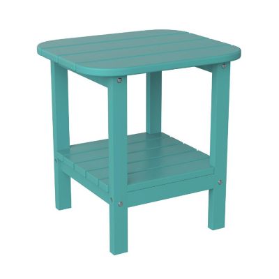 Emma + Oliver Blue 2 Tier Patio Side Table Image 1
