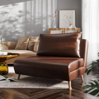 Emma + Oliver Brown Tri-Fold Sleeper Chair Image 1