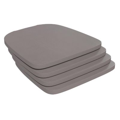 Emma + Oliver Carew All-Weather Polyresin Seat - Gray Finish - Attaches in 10 Minutes or Less with Included Hardware - Set of 4 Image 1