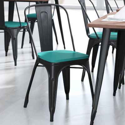 Emma + Oliver Carew All-Weather Polyresin Seat - Mint Finish - Attaches in 10 Minutes or Less with Included Hardware - Set of 4 Image 2