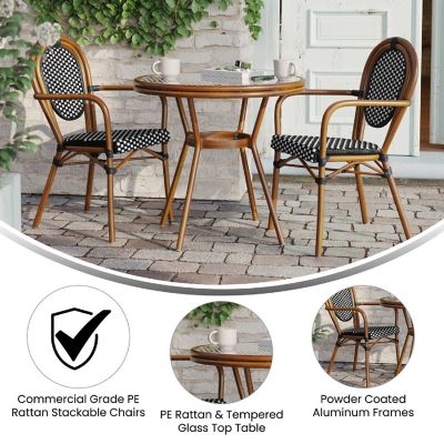 Emma + Oliver Colmar Indoor/Outdoor French Bistro Style 31.5 in. Table