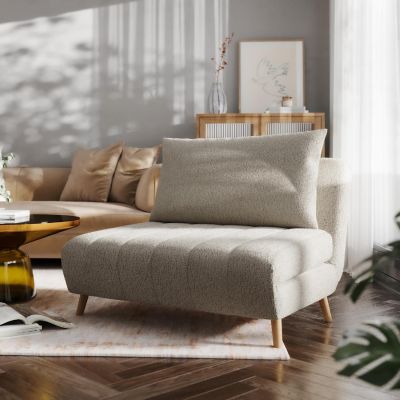 Emma + Oliver Cream Tri-Fold Sleeper Chair Image 1