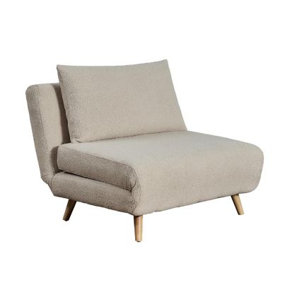 Emma + Oliver Cream Tri-Fold Sleeper Chair Image 1
