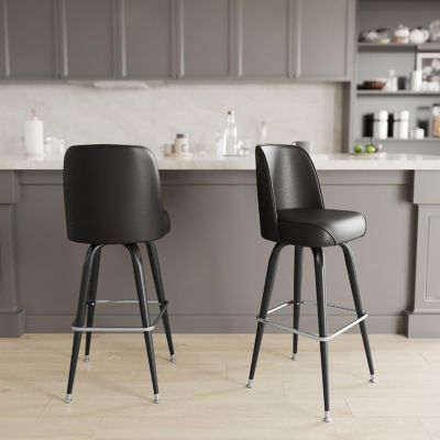Emma + Oliver Dark Brown Bucket Seat Stool Image 2