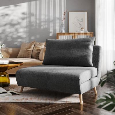 Emma + Oliver Dk Gray Tri-Fold Sleeper Chair Image 1