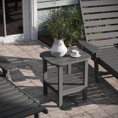 Emma + Oliver Gray 2 Tier Patio Side Table Image 2