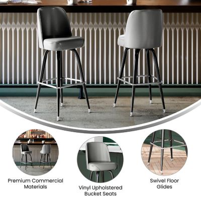 Emma + Oliver Gray Bucket Seat Stool Image 3