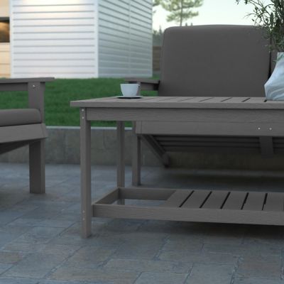 Emma + Oliver Gray Polyresin Table Image 2