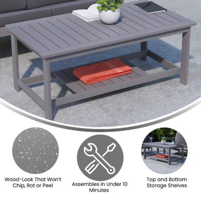 Emma + Oliver Gray Polyresin Table Image 3