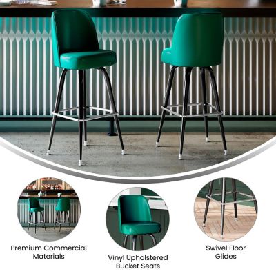 Emma + Oliver Green Bucket Seat Stool Image 3