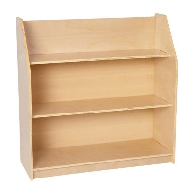 Emma + Oliver Kid's Bookshelf or Toy Storage Shelf for Bedroom or Playroom - Natural Wood Finish - Safe, Kid-Friendly Curved Edges Image 1